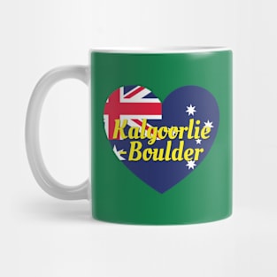 Kalgoorlie Boulder WA Australia Australian Flag Heart Mug